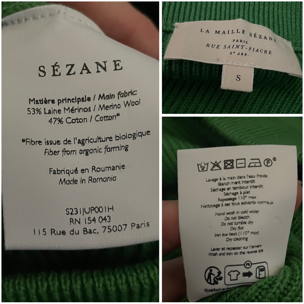 SEZANE Green Ribbed Knit Wool & Organic Cotton Naelle Pull On Midi Skirt S - Picture 15 of 16